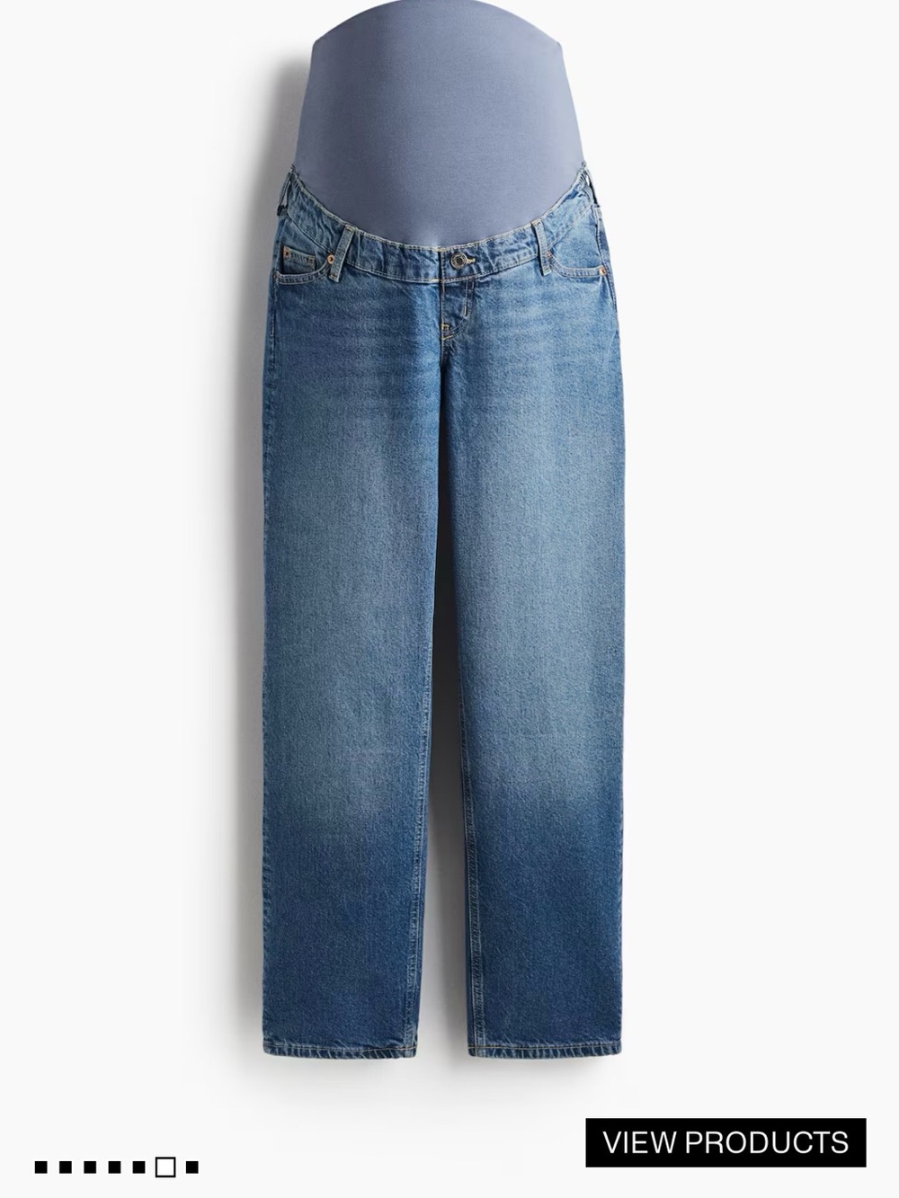 Maternity Wide-Leg Blue Jeans with Stretch Panel